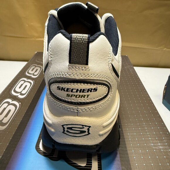 Skechers Men's Energy Afterburn Lace-up Sneaker White/Navy Size 10.5 NEW - Picture 5 of 11